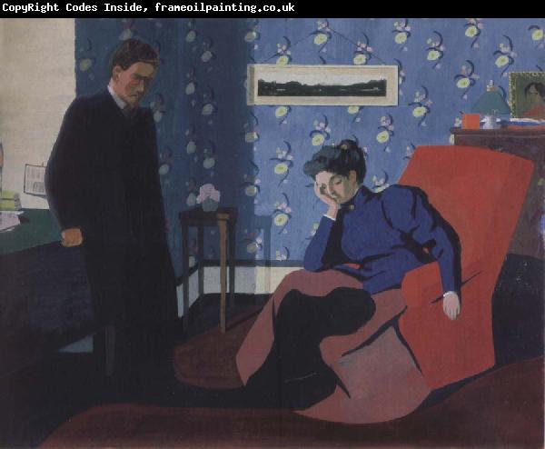 Felix Vallotton Interior with red armchair and figure